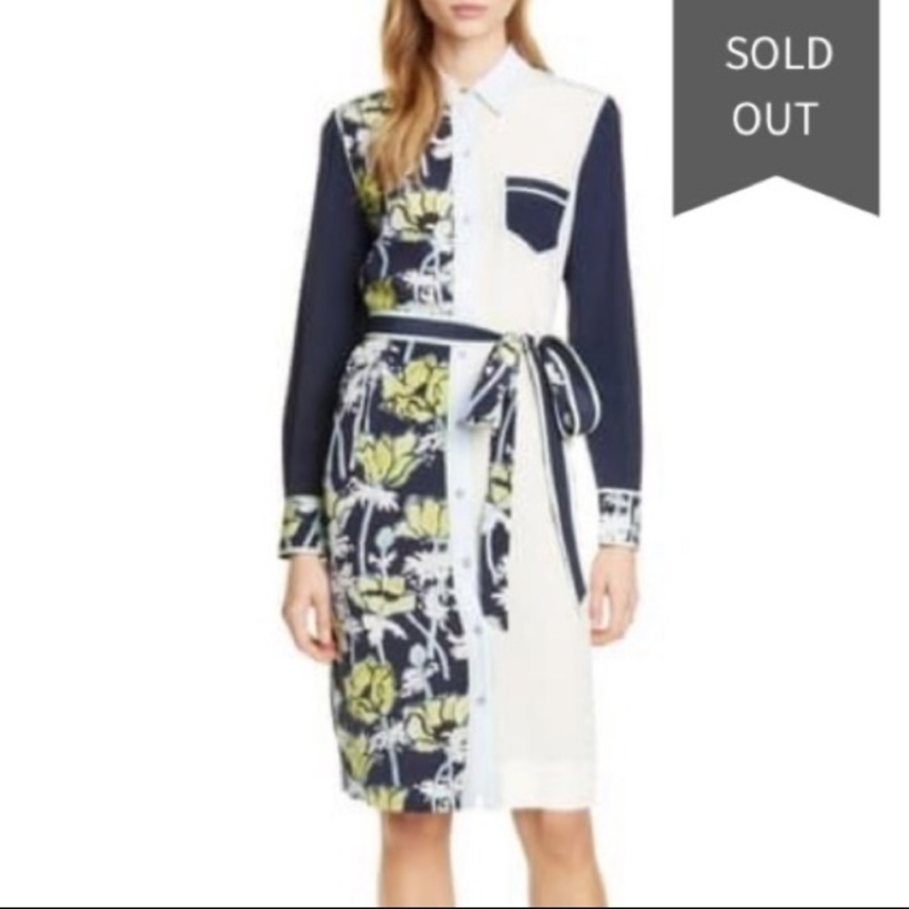 ***SOLD*** NWT Tory Burch 100% Silk Patchwork Poppies Bloom Dress
